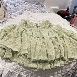 We The Free Light Green Backless Dress